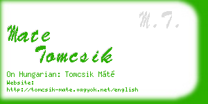 mate tomcsik business card